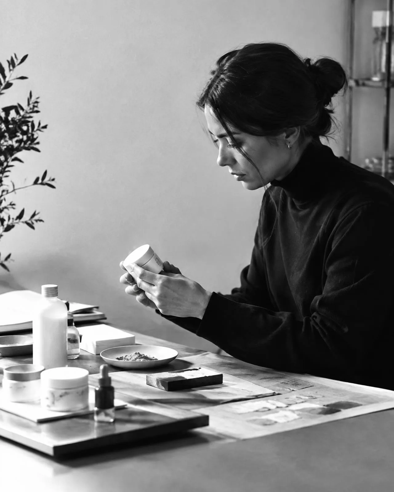 Wellness professional developing a skincare product